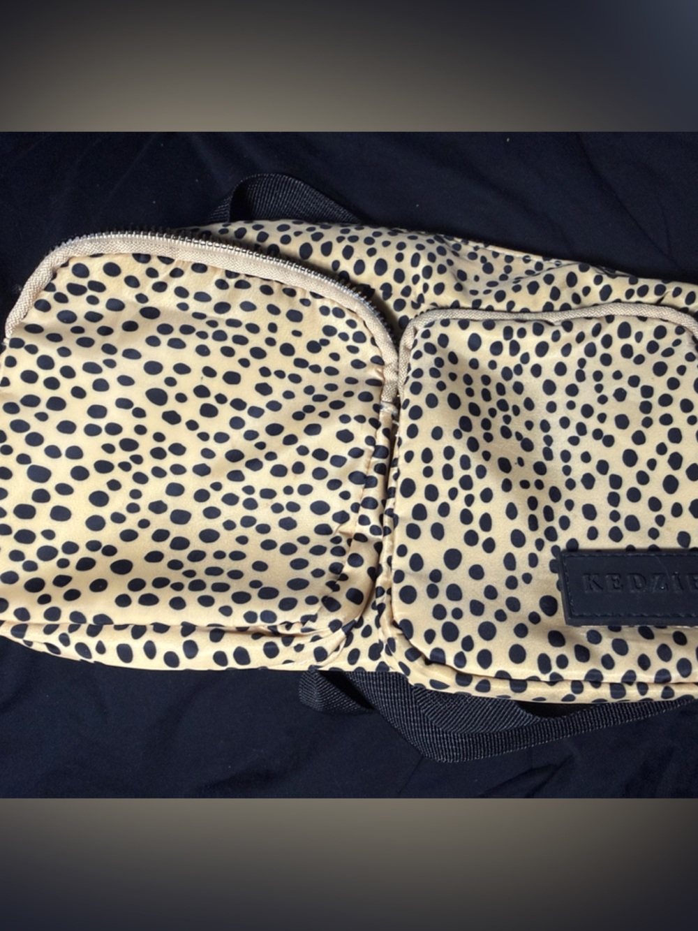 Kedzie Beige and Black Spotted Crossbody Bag